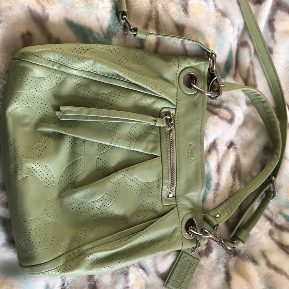 Sage green Coach crossbody bag